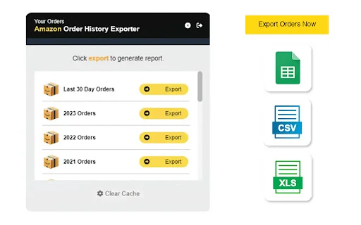 OrderPro: Ekspor Riwayat Belanja Amazon & Toko Online ke Excel - Screenshot 1